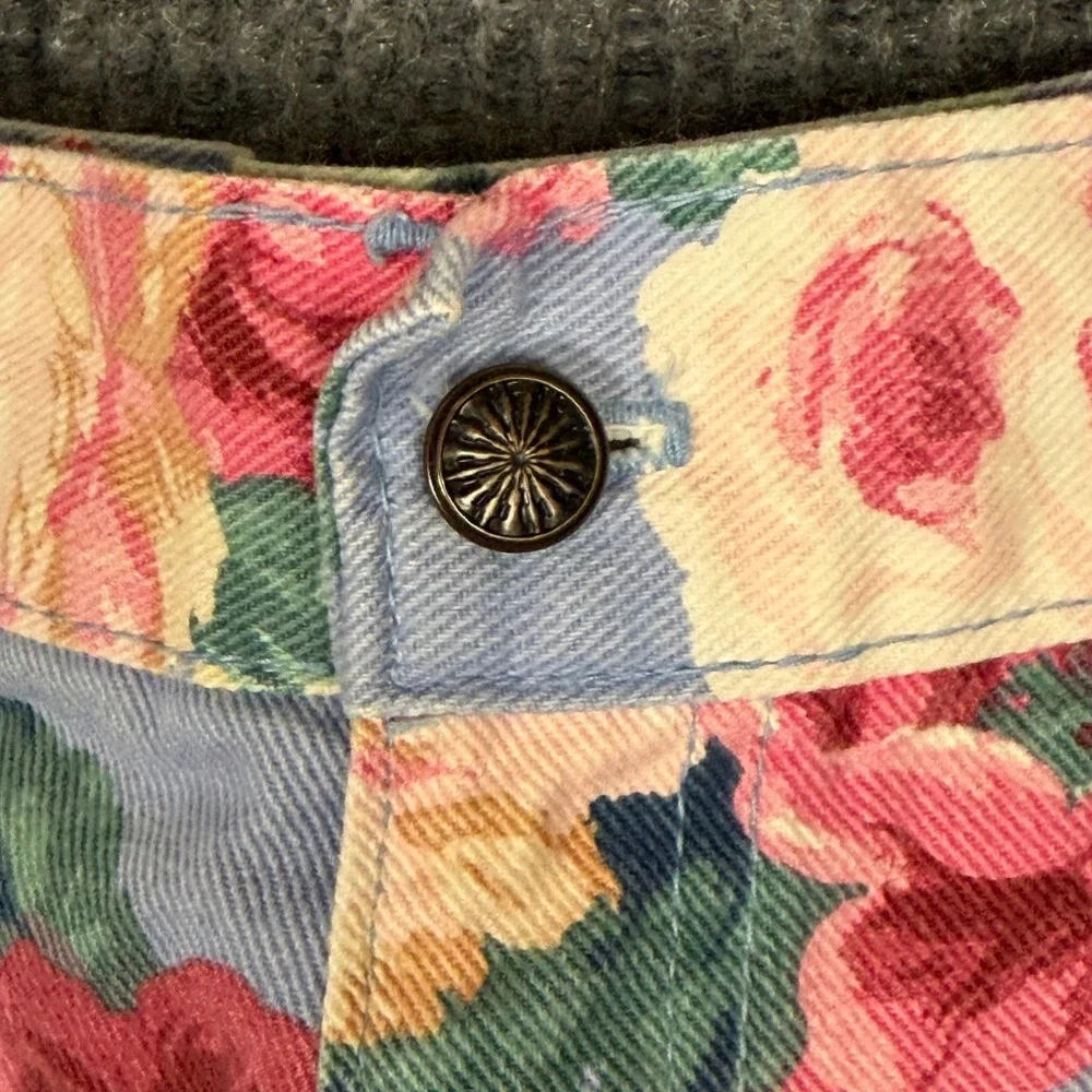 Vintage 90s Floral Mom Shorts 8 High Rise Cottagecore Jorts Pastel Grunge USA